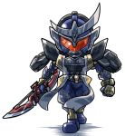  1boy armor belt blade bow_(weapon) jinbaori kamen_rider kamen_rider_gaim kamen_rider_gaim_(series) male mask solo wanaata weapon 