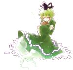  1girl dress ghost_tail green_hair hat short_hair six_(fnrptal1010) sleeping sleeping_upright soga_no_tojiko solo tate_eboshi touhou 