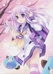  1girl absurdres female glasses highres hyperdimension_neptunia hyperdimension_neptunia_mk2 long_hair nepgear official_art pink_hair purple_hair purple_sister slime solo tsunako violet_eyes 