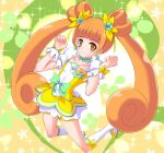  blush buns choker cure_rosetta dokidoki!_precure flower long_hair magical_girl orange_eyes orange_hair ribbon smile twintails yotsuba_alice 