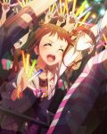  :d ^_^ artist_request bracelet brown_hair closed_eyes glowstick idolmaster idolmaster_million_live! jewelry matsuda_arisa musical_note necklace official_art open_mouth smile twintails 
