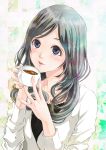  1girl coffee cup kinoebi lips long_hair open_mouth original parted_lips solo tagme 