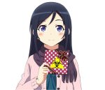  1girl aragaki_ayase biohazard_symbol black_hair blue_eyes hiro_23_kura long_hair ore_no_imouto_ga_konna_ni_kawaii_wake_ga_nai solo valentine 