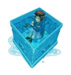  1boy blue_eyes box brown_hair fish highres in_box in_container irose nagi_no_asukara sakishima_hikari short_hair submerged water 