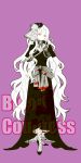  1girl blood bookcage dress hat hat_ribbon kagerou_project kozakura_shion long_hair ribbon very_long_hair white_hair 