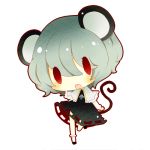  1girl animal_ears chibi crystal grey_hair jewelry lowres mike_(mikeneko) mouse_ears mouse_tail nazrin open_mouth pendant red_eyes short_hair tail touhou 