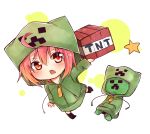  1girl creeparka creeper highres minecraft personification red_eyes redhead short_hair solo tosura-ayato 