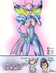  4koma blue_hair blush breasts chibi cleavage comic gamagoori_ira grin highres inumuta_houka jakuzure_nonon junketsu kill_la_kill kiryuuin_ragyou kiryuuin_satsuki large_breasts long_hair mayoku multiple_girls sanageyama_uzu smile smirk underwear 