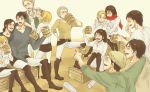  annie_leonhardt armin_arlert artist_request bertholt_fubar black_hair blonde_hair boots bottle brown_hair christa_renz conny_springer cup drinking drunk eren_jaeger jean_kirchstein mikasa_ackerman mug multiple_girls reiner_braun sasha_braus scarf shingeki_no_kyojin short_hair ymir_(shingeki_no_kyojin) 