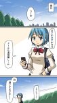  blue_hair bow hair_ornament hairclip magical_girl mahou_shoujo_madoka_magica mahou_shoujo_madoka_magica_movie miki_sayaka school_uniform short_hair tagme terada_ochiko translation_request 