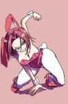  1girl animal_ears blue_eyes breasts bunny_tail bunnysuit cleavage clenched_hand clenched_teeth code_geass high_heels kallen_stadtfeld large_breasts pantyhose pink_hair rabbit_ears s_hida short_hair tail wrist_cuffs 