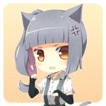  1girl animal_ears cat_ears cat_tail chibi kantai_collection kasumi_(kantai_collection) kouji_(campus_life) lowres personification ponytail side_ponytail silver_hair solo tail yellow_eyes 