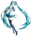  1girl aqua_eyes aqua_hair hatsune_miku hatsune_miku_(vocaloid3) ixima necktie official_art open_mouth singing skirt solo thighhighs transparent_background twintails vocaloid zettai_ryouiki 