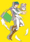  1boy 2boys balusah boots headband heaven&#039;s_door jojo_no_kimyou_na_bouken kishibe_rohan multiple_boys necktie solo stand_(jojo) sweater_vest 