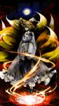 blonde_hair collie fox_tail full_moon hair_over_one_eye hands_in_sleeves hat highres magic_circle moon multiple_tails short_hair standing tail touhou wide_sleeves yakumo_ran yellow_eyes 