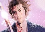  blood male manga miyamoto_musashi samurai scan snow sword vagabond winter 