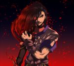  bad_id dual_persona embers fei_fong_wong glowing glowing_eye glowing_eyes id long_hair male red_hair redhead smile solo spoilers torn_clothes transformation xenogears yosimura 