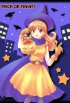  1girl alena_(dq4) bad_id bat bird_studio cape dracky dragon_quest dragon_quest_iv dress gloves halloween hat jack-o&#039;-lantern jack-o-lantern long_hair ninica pantyhose pumpkin red_eyes red_hair redhead square_enix star tagme toei_animation 