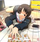  brown_hair iphone ipod_touch nintendo_ds original phone playstation_portable psp school_uniform serafuku solo xbox xbox_360 yasumori_zen 