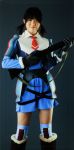   alicia_melchiott boots cosplay gun pig_tails pose senjou_no_valkyria senjou_no_valkyria_1 smile necktie  