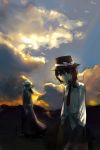  bad_id hat highres maribel_han maribel_hearn multiple_girls necktie sky touhou unknown_(artist) usami_renko 