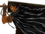  bandage berserk brown_hair cape dragonslayer_(sword) guts male muscle sword taw weapon 