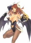  bat_wings breasts choker demon_girl horns la_pucelle maou_prier nippon_ichi pantyhose prier red_eyes red_hair redhead solo umadaisuki wings 