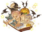  atsumu_sakamoto bandage bat bat_wings book demon_girl fingernails foreshortening halloween hands horns jack-o'-lantern jack-o-lantern long_fingernails mummy pumpkin sakamoto_atsumu vampire werewolf wings 