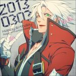  1boy blazblue happy_birthday heterochromia jacket jou_(mono) ragna_the_bloodedge red_jacket silver_hair 