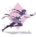  1girl akemi_homura braid dissolving glasses hairband high_heels long_hair magical_girl mahou_shoujo_madoka_magica open_mouth outstretched_arm pantyhose purple_hair revision ribbon running shadow shield sigumado66 skirt solo spoilers tagme twin_braids 