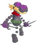  1boy cyborg disembodied_limb dual_wielding fusion g138 magnet metal_gear_(series) metal_gear_rising:_revengeance monsoon_(metal_gear_rising) rayman rayman_(character) red_scarf sai_(weapon) scarf 