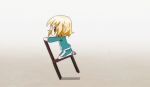  1girl animated animated_gif blonde_hair chair d-frag! musical_note screencap shibasaki_roka short_hair shorts solo track_jacket track_suit 