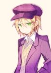  1boy blonde_hair green_eyes harvest_moon harvest_moon:_the_tale_of_two_towns hat jacket kamil_(harvest_moon) male nocana smile solo 