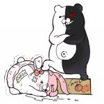  bear crossed_arms dangan_ronpa kazari_tayu monokuma monomi_(dangan_ronpa) no_humans rabbit super_dangan_ronpa_2 tears 