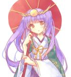 haori japanese_clothes kimono oriental_umbrella pf purple_hair puzzle_&amp;_dragons red_eyes simple_background solo twintails umbrella white_background yomi_(p&amp;d) 