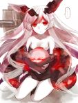  ... 1girl anchorage_hime breasts heart kantai_collection long_hair looking_at_viewer nunucco red_eyes shinkaisei-kan simple_background solo very_long_hair white_background 