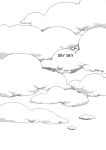  clouds comic dog greyscale highres monochrome original prema_jatukanyaprateep silent_comic sky 