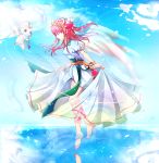  1girl closed_eyes cupid highres long_hair pink_hair puzzle_&amp;_dragons shion_sana tagme venus_(p&amp;d) walking_on_water wings 