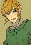  1boy blonde_hair blue_eyes copyright_request earrings irohaniwoedotirinuruwo jewelry link lips looking_at_viewer male open_mouth pointy_ears smile solo tagme the_legend_of_zelda 
