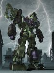  80s cityscape clouds decepticon devastator_(transformers) epic highres mecha oldschool realistic robot science_fiction storm transformers 