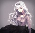  dress grey_hair hairband idolmaster long_hair shijou_takane shino_(syllable) smile violet_eyes 