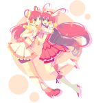  2girls artist_request bike_shorts blush boots candy_(smile_precure!) choker coco_(precure_5) color_connection crossover cure_dream cure_happy dress eyelashes frills hair_ornament hair_rings happy high_heels hoshizora_miyuki knee_boots kneehighs long_hair looking_at_viewer magical_girl midriff multiple_girls navel open_mouth pink_dress pink_eyes pink_hair precure ribbon shirt shorts shorts_under_skirt skirt smile smile_precure! source_request tagme trait_connection white_background yes!_precure_5 yumehara_nozomi 