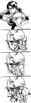  absurdres blonde_hair comic dio_brando highres jojo_no_kimyou_na_bouken monochrome parody punching silent_comic zachariah_(sinsana) 