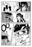  admiral_(kantai_collection) amakawa_ginga blush comic highres kaga_(kantai_collection) kantai_collection kongou_(kantai_collection) long_hair monochrome nagato_(kantai_collection) personification ponytail translation_request yahagi_(kantai_collection) 