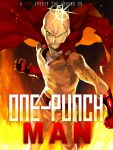  1boy absurdres bald cape clenched_hand copyright_request engrish gloves highres laio onepunch_man ranguage saitama_(onepunch_man) shiny solo you_gonna_get_raped 