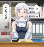  1girl aila_jyrkiainen blue_eyes elbow_gloves gloves gundam gundam_build_fighters hiro_23_kura long_hair silver_hair solo 