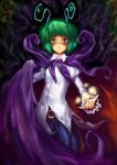  1girl absurdres antennae bobomaster cape glowing green_eyes green_hair highres looking_at_viewer magic open_mouth short_hair solo touhou wriggle_nightbug 