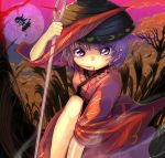  2girls black_hair bowl hat horns japanese_clothes kijin_seija kimono looking_at_viewer multicolored_hair multiple_girls needle open_mouth purple_hair red_string redhead shope short_hair string sukuna_shinmyoumaru touhou violet_eyes 