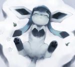  closed_eyes glaceon grass lying no_humans on_back paprika_shikiso paw_print paws payot pokemon pokemon_(creature) pokemon_(game) snow 