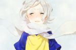  1boy bust crying fubuki_shirou iko_(i-my-16) inazuma_eleven inazuma_eleven_(series) looking_at_viewer raimon scarf soccer_uniform solo t-shirt tears white_hair 